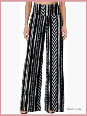 Polyester Spandex Palazzo Lounge Pants High Waist Wide Leg Casual